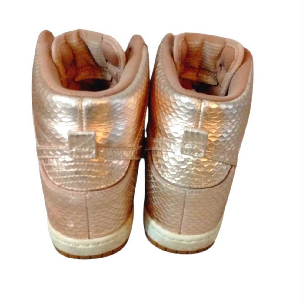 Nike Dunk Sky High Cut Out Metallic Pink Wedge Sneakers Size 7.5 Rare - Picture 8 of 13